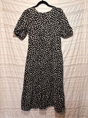 Who What Wear Dalmatian spot print tie back maxi dress